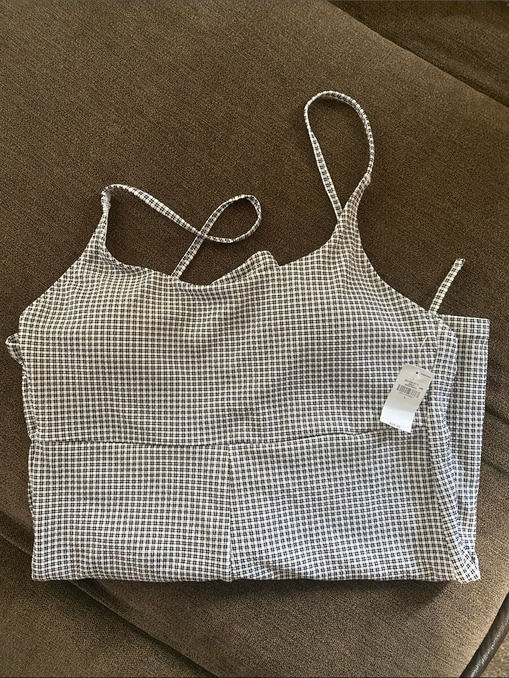 Old Navy Black and White Gingham One-Piece Swim Suit - Picture 2 of 3